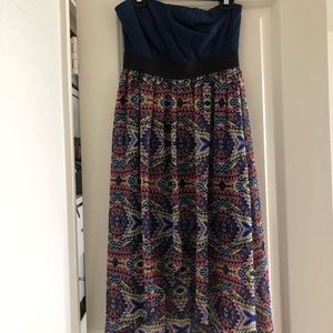 Teen High Low Strapless Dress